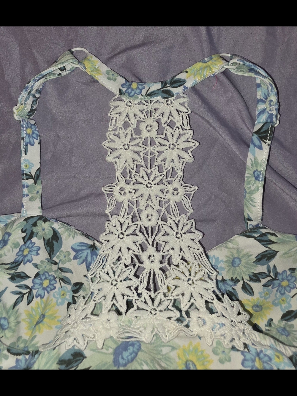No Boundaries Blue, Green & Yellow Floral Mini Dress - Picture 2 of 3